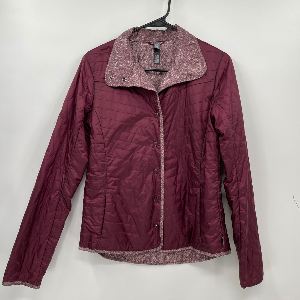 Mountain Hardwear Quilted Snap Front Jacket W Medium M Maroon Casual